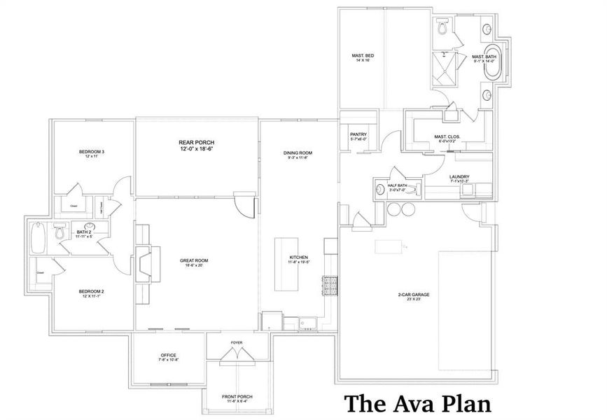 2D floor plan layout of this home in Monarch Manor, Poolville, TX (Image 5).