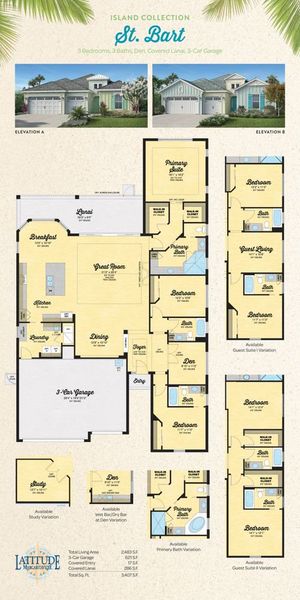 2D floor plan layout for the St. Bart by Minto Communities in Latitude Margaritaville Hilton Head, Hardeeville, SC (Image 1). 2D floor plan layout for the St. Bart by Minto Communities in Latitude Margaritaville Hilton Head, Hardeeville, SC (Image 1).