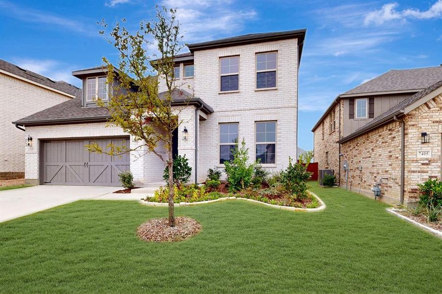 Front exterior of a new home in Aster Park, McKinney, TX, highlighting curb appeal (Image 22). Front exterior of a new home in Aster Park, McKinney, TX, highlighting curb appeal (Image 22).