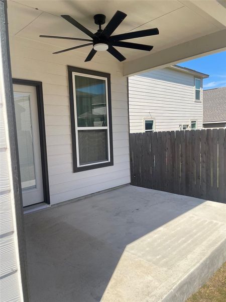 View of patio featuring a ceiling fan View of patio featuring a ceiling fan