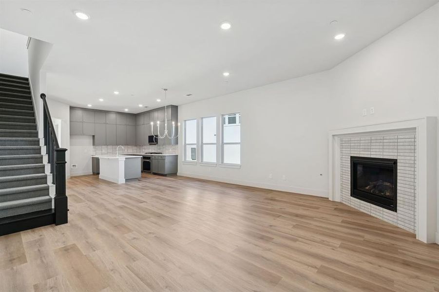 Stairway to second floor bedrooms. Stairway to second floor bedrooms.