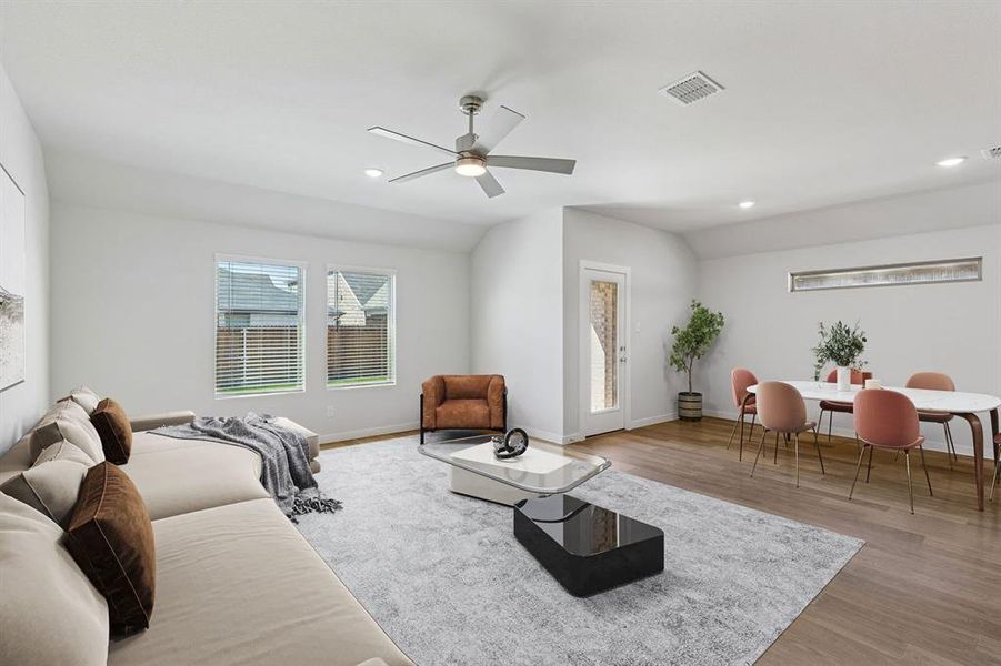 Living Room in the Harrison home plan by Trophy Signature Homes – REPRESENTATIVE PHOTO