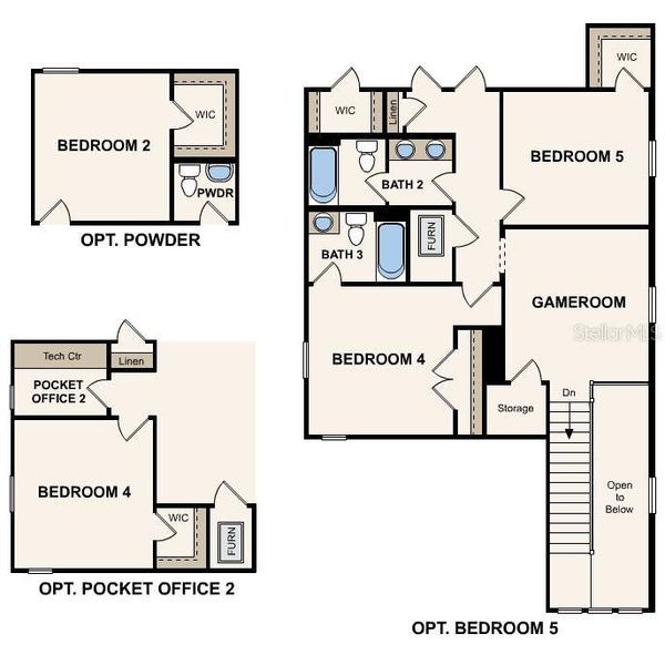 2D floor plan layout of this home in Seminole Palms, Palm Coast, FL (Image 5).