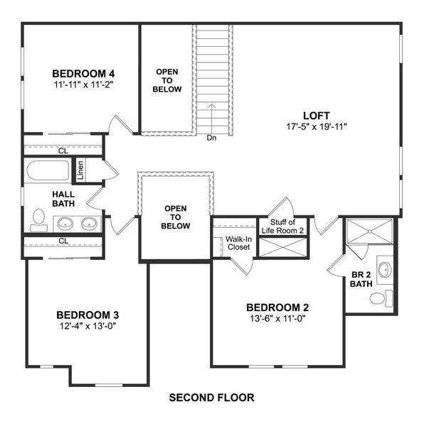 2D floor plan layout for the Tuscaloosa by K. Hovnanian® Homes in Kingdom Heights, Rosenberg, TX (Image 5). 2D floor plan layout for the Tuscaloosa by K. Hovnanian® Homes in Kingdom Heights, Rosenberg, TX (Image 5).
