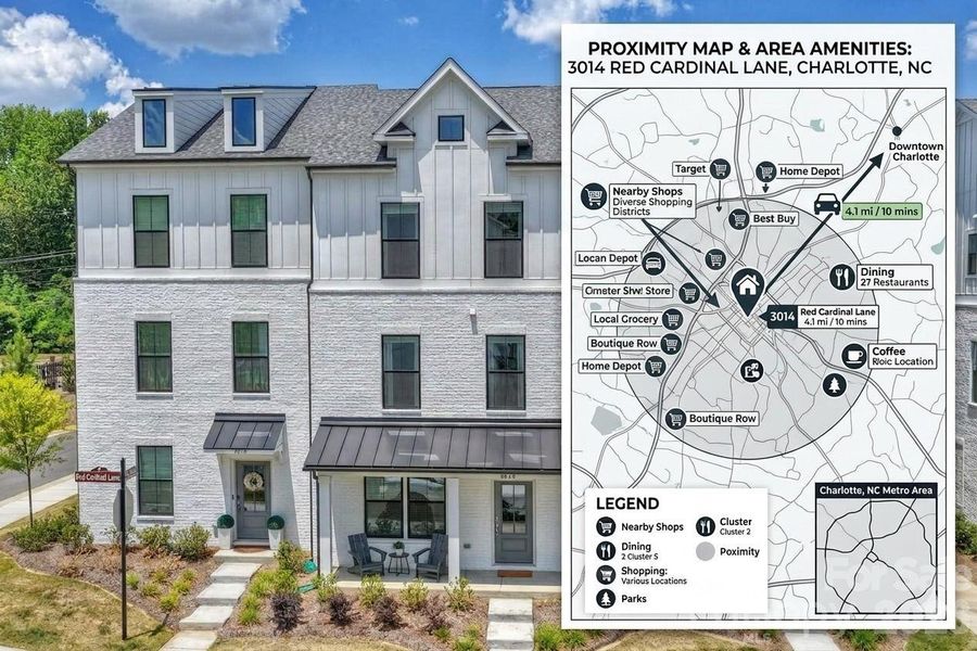 Positioned in one of Charlotte's most walkable and well-serviced neighborhoods, residents enjoy instant access to boutique shopping, acclaimed dining, daily essentials, and green space — all within minutes.