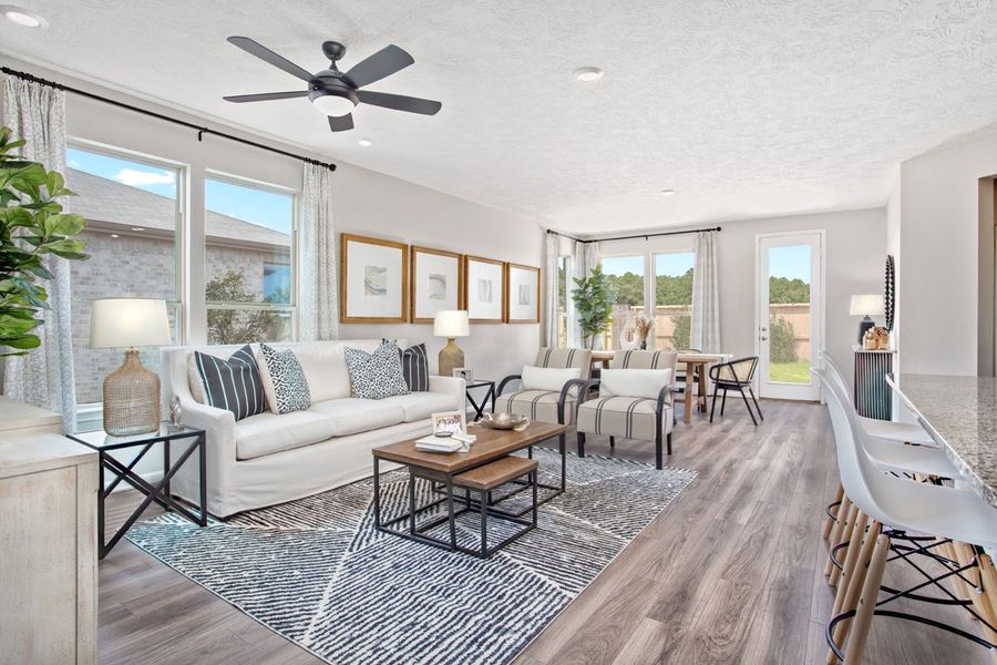 Furnished interior view inside a new home in Vida Costera, Texas City (Image 2). Furnished interior view inside a new home in Vida Costera, Texas City (Image 2).