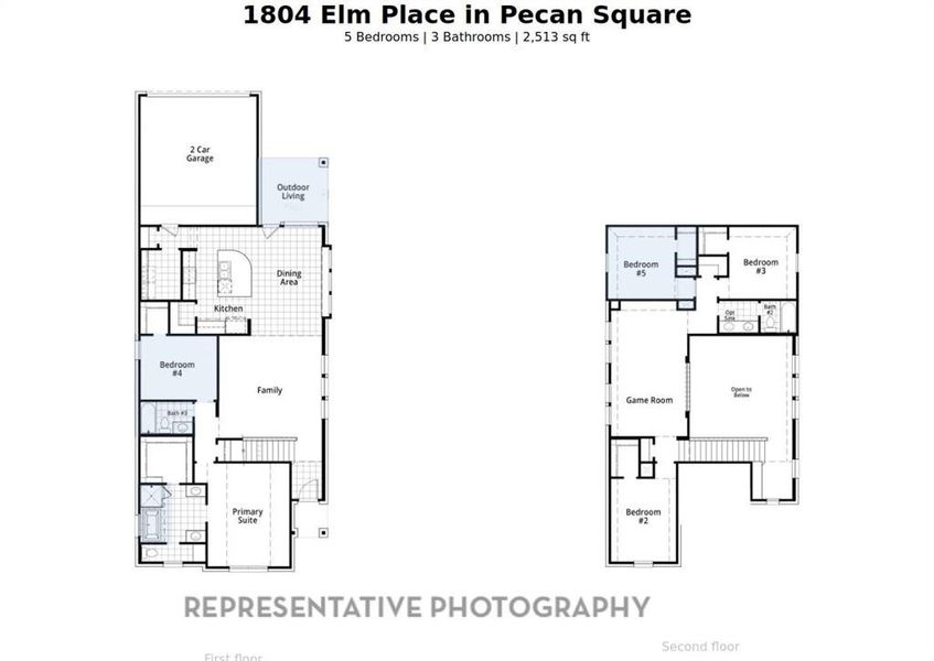 2D floor plan layout of this home in Pecan Square: 40ft. lots, Northlake, TX (Image 4). 2D floor plan layout of this home in Pecan Square: 40ft. lots, Northlake, TX (Image 4).