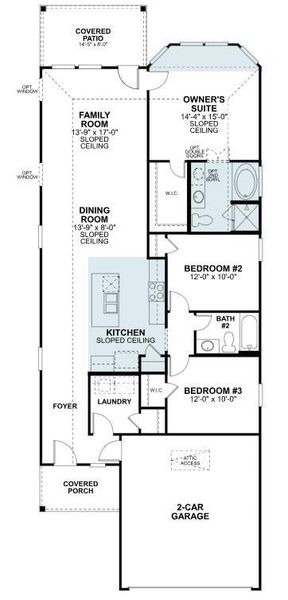 2D floor plan layout of this home in Lone Star Landing, Montgomery, TX (Image 4).