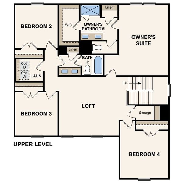 2D floor plan layout of this home in Grants Landing, Salisbury, NC (Image 5).