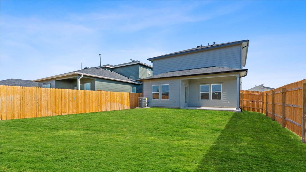 Exterior details and patio area of a home in Southgrove, Kyle (Image 2).