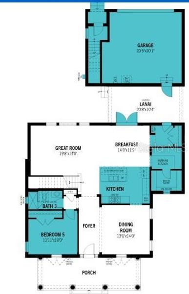 2D floor plan layout of this home in Celebration, Celebration, FL (Image 5).
