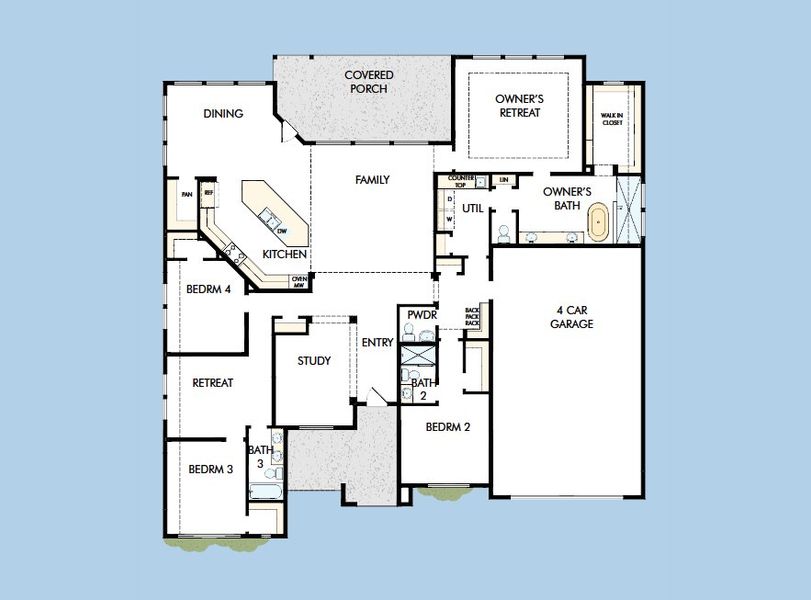2D floor plan layout for the The Aubrey by David Weekley Homes in Briarley, Montgomery, TX (Image 1). 2D floor plan layout for the The Aubrey by David Weekley Homes in Briarley, Montgomery, TX (Image 1).