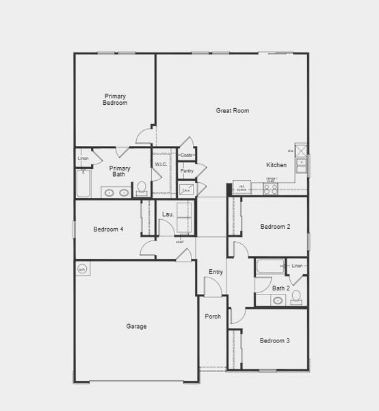 Image 13 representing the Plan 1707 by KB Home in Hawkes Meadow, Jacksonville, FL.