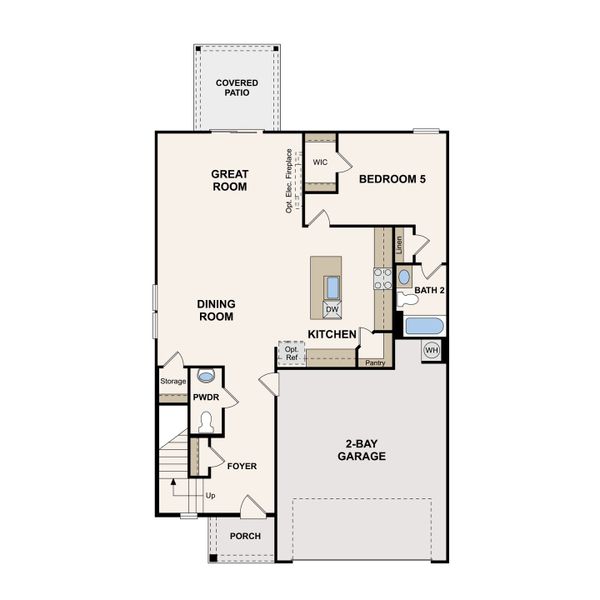 2D floor plan layout of this home in Canebrake at Hickory Hills, Old Hickory, TN (Image 3).