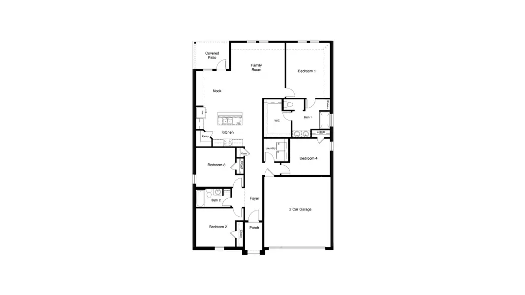 2D floor plan layout of this home in Valley Brook, Fort Worth, TX (Image 4).