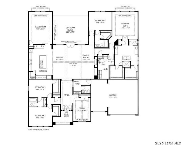 2D floor plan layout of this home in Esperanza - 80' & 90', Boerne, TX (Image 2). 2D floor plan layout of this home in Esperanza - 80' & 90', Boerne, TX (Image 2).