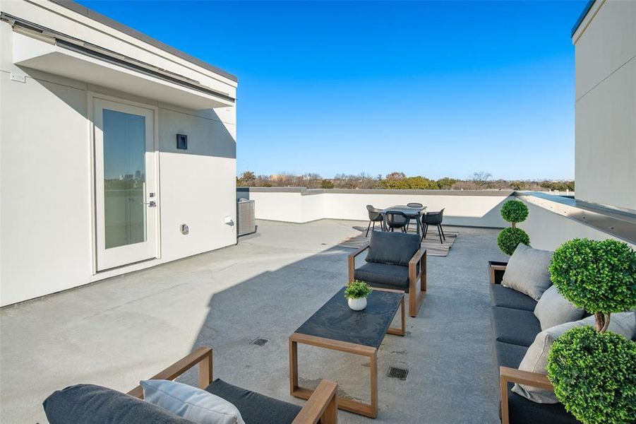 View of patio featuring outdoor lounge area