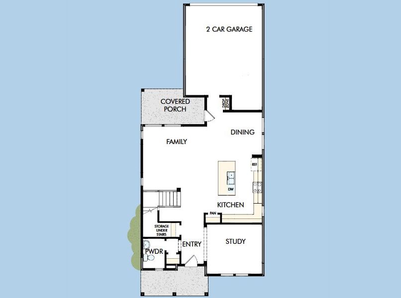2D floor plan layout for the The Hewlett by David Weekley Homes in Jubilee - Grove Row Collection, Hockley, TX (Image 3).
