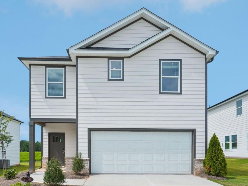 Representative exterior photo of a completed home built from the Dallas by Meritage Homes in Avalon - Reserve Series, Conyers, GA (Image 1).