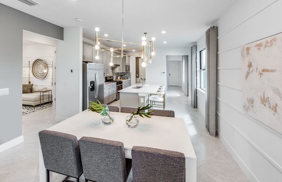 Furnished interior view inside a new home in Del Webb Oak Creek, North Fort Myers (Image 6).
