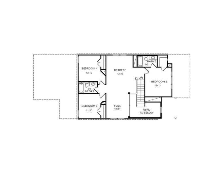 2D floor plan layout of this home in Sunterra 40, Katy, TX (Image 5).
