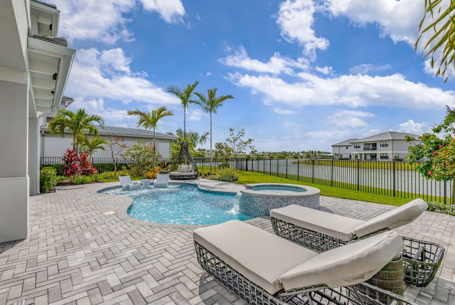 Exterior details and patio area of a home in Apex at Avenir, Palm Beach Gardens (Image 22).