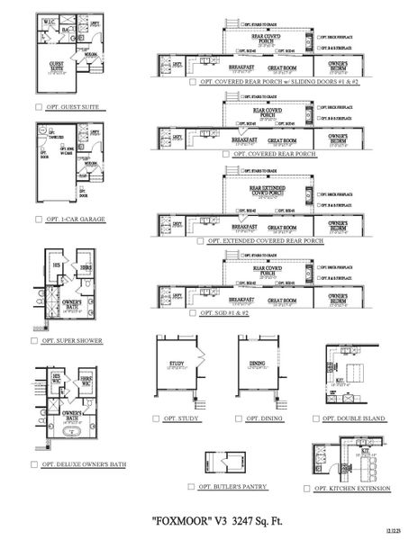 2D floor plan layout for the Foxmoor - Single Family Homes by Dream Finders Homes in Fairhaven, Thompson's Station, TN (Image 4).