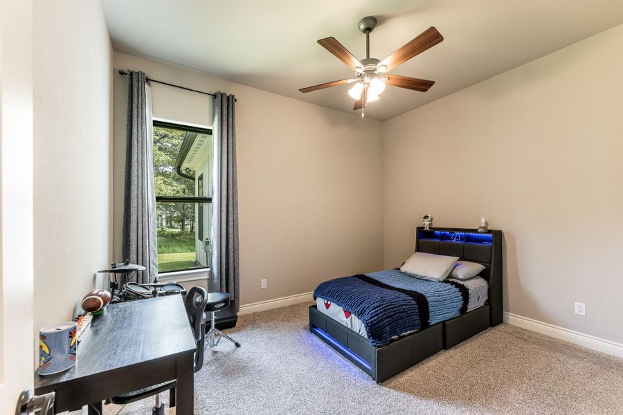 These secondary bedrooms are on opposite side of house to primary bedroom