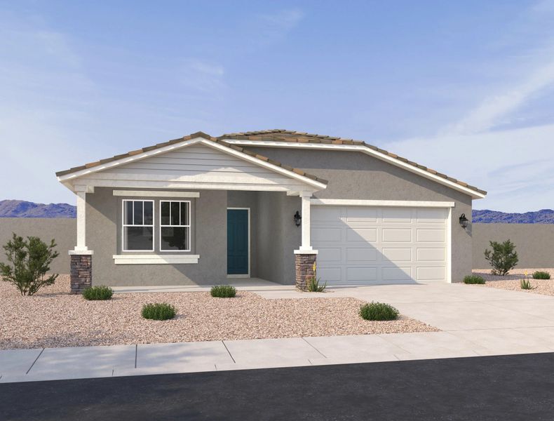 Exterior elevation rendering. Representative images and renderings are for illustrative purposes. Actual structural options and design finishes of home may vary. Exterior elevation rendering. Representative images and renderings are for illustrative purposes. Actual structural options and design finishes of home may vary.