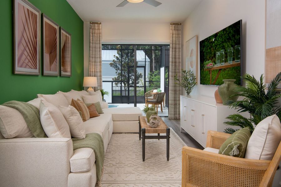 Representative furnished interior of a home built from the Latitude Bonus Townhome by Park Square Residential in Paradiso Grande, Orlando (Image 9). Representative furnished interior of a home built from the Latitude Bonus Townhome by Park Square Residential in Paradiso Grande, Orlando (Image 9).