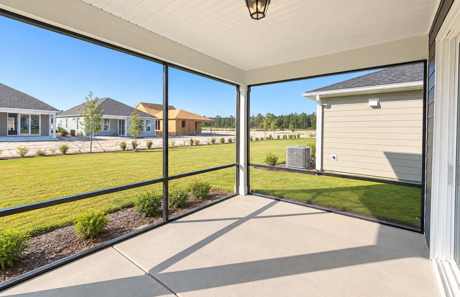 Exterior details and patio area of a home in Del Webb Wilmington at Mallory Creek, Leland (Image 4).