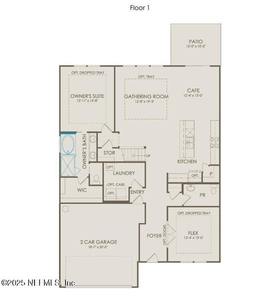 2D floor plan layout of this home in Double Branch, Middleburg, FL (Image 3).