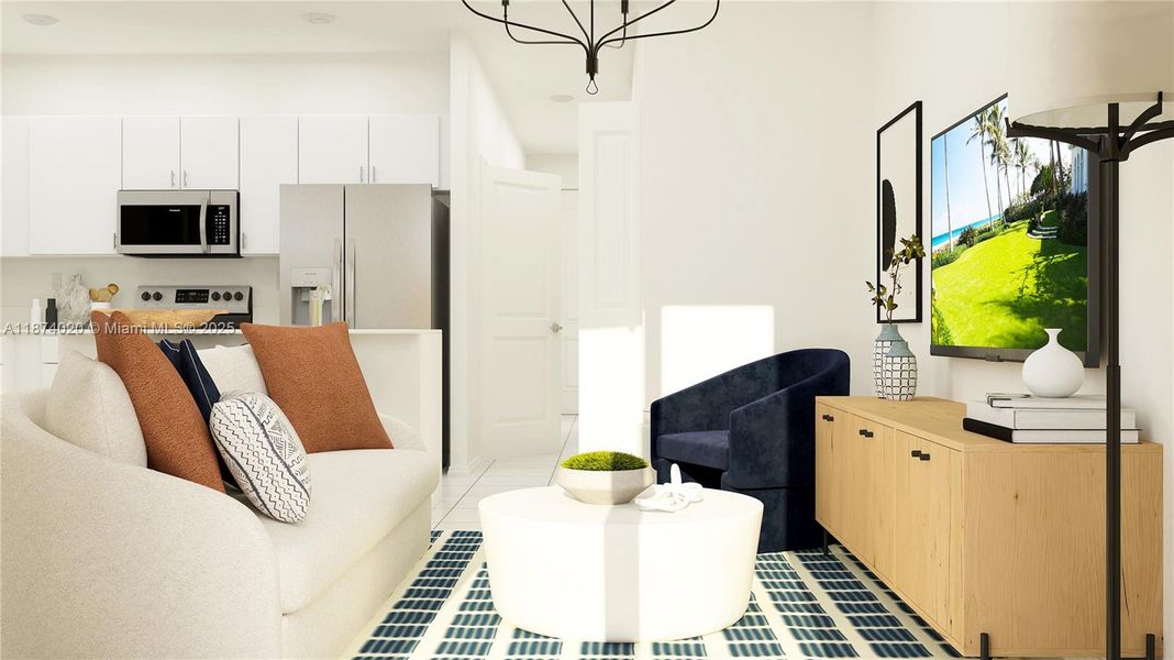 Furnished interior view inside a new home in Luminara, Miami (Image 2). Furnished interior view inside a new home in Luminara, Miami (Image 2).