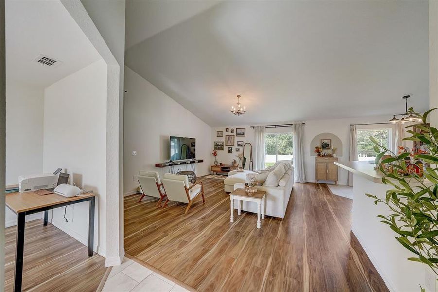Furnished interior view inside a new home in The Grove At Crystal Beach, Winter Haven (Image 11). Furnished interior view inside a new home in The Grove At Crystal Beach, Winter Haven (Image 11).