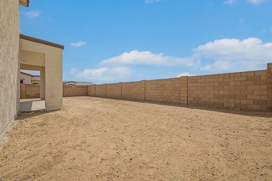 Exterior details and patio area of a home in Valencia at Granite Vista, Waddell (Image 22).