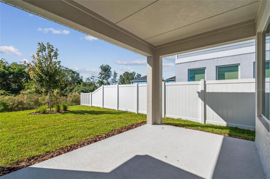 Exterior details and patio area of a home in Persimmon Park - Garden Series, Wesley Chapel (Image 28).