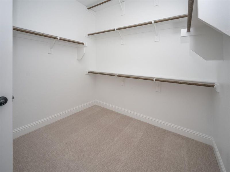 Spacious closet with light carpet Spacious closet with light carpet