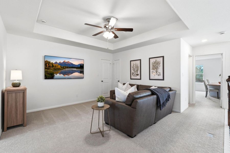 Furnished interior view inside a new home in Waterstone on Lake Conroe, Montgomery (Image 29).