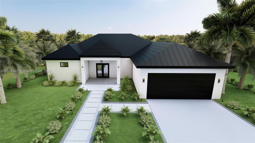 Front exterior of a new home in , Lehigh Acres, FL, highlighting curb appeal (Image 19). Front exterior of a new home in , Lehigh Acres, FL, highlighting curb appeal (Image 19).