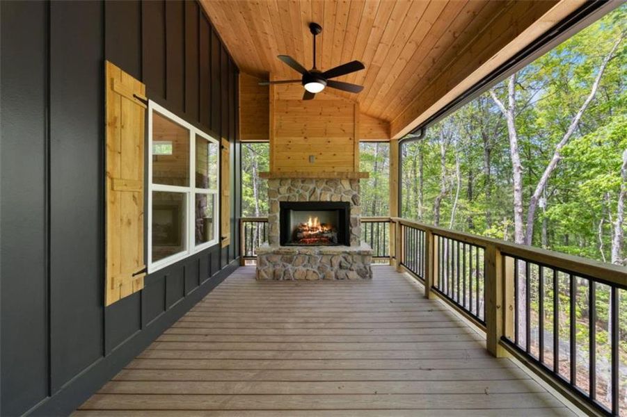 Exterior details and patio area of a home in , Ellijay (Image 27).