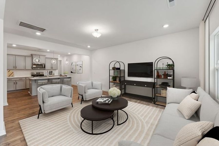 Representative furnished interior of a home built from the Advent TH by True Homes in Harpers Landing Townhomes, Walkertown (Image 5).