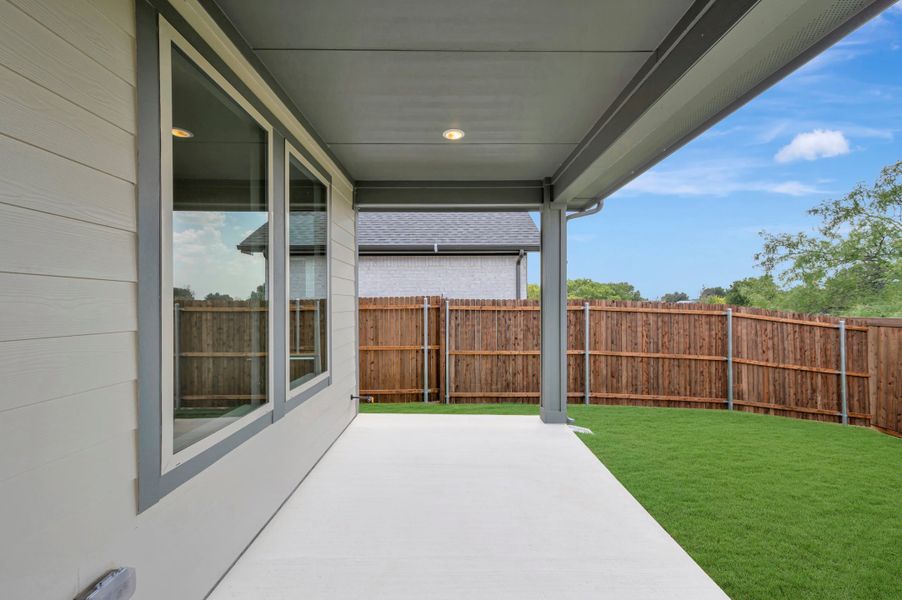 Exterior details and patio area of a home in The Meadows, Denton (Image 3).