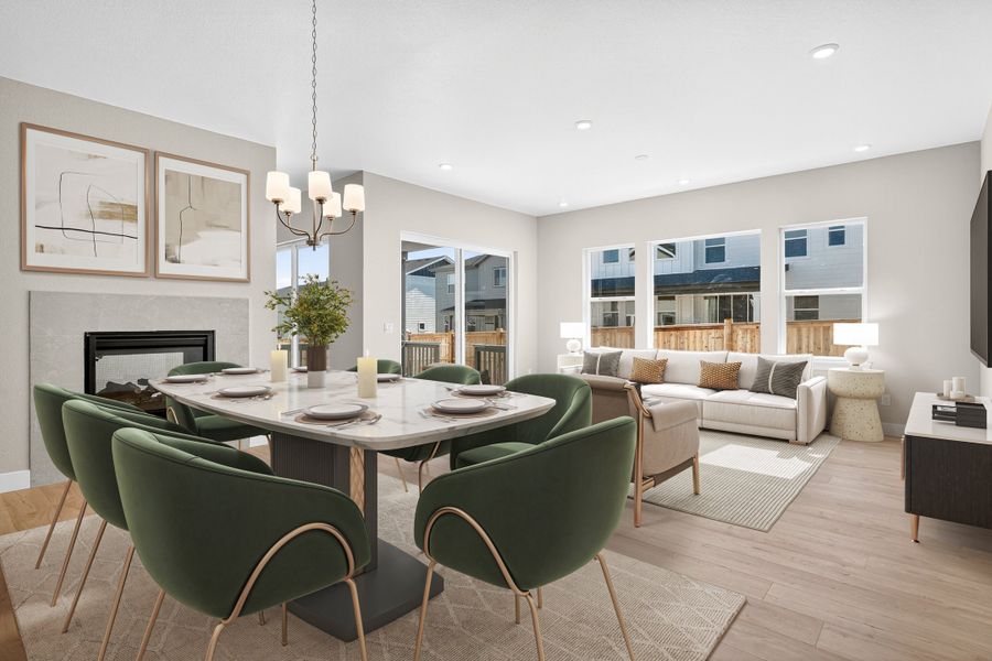 Furnished interior view inside a new home in Trailstone, Arvada (Image 7).