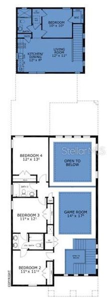 2D floor plan layout of this home in Laureate Park, Orlando, FL (Image 3).