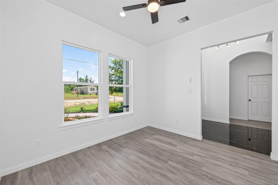 Dedicated home office with versatile space perfect for working from home or studying.