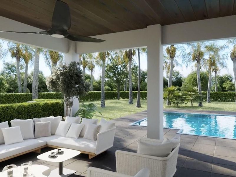 Outdoor covered loggia