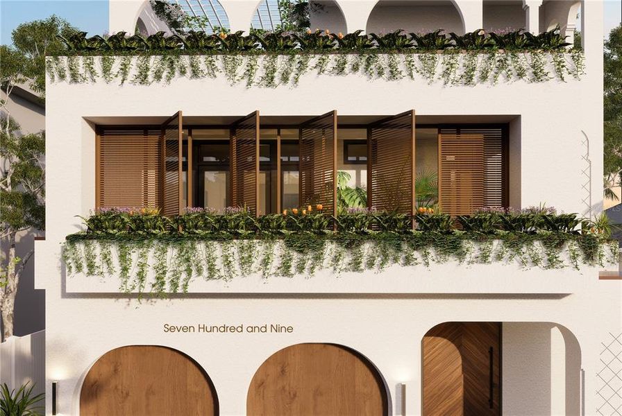 Exterior details and patio area of a home in , Tampa (Image 4).