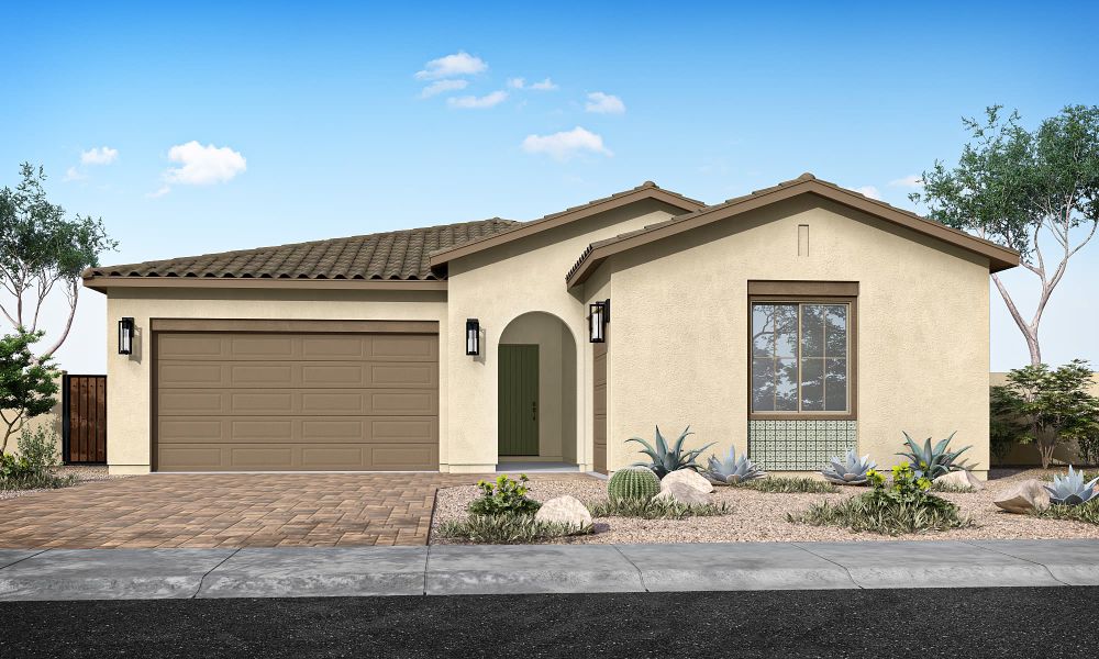 Representative exterior photo of a completed home built from the Elden Plan 4505 by Tri Pointe Homes in Soleo, San Tan Valley, AZ (Image 19). Representative exterior photo of a completed home built from the Elden Plan 4505 by Tri Pointe Homes in Soleo, San Tan Valley, AZ (Image 19).