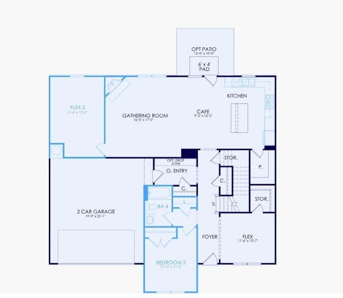 2D floor plan layout of this home in Anderson Point Estates, McDonough, GA (Image 2).