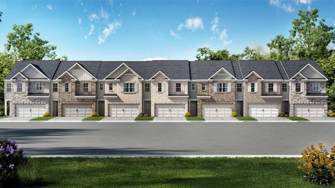 Front exterior of a new home in Pointe Park, Union City, GA, highlighting curb appeal (Image 9).